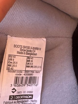 Botas Nieve Invierno - Talla 36