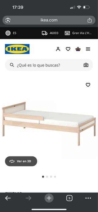 Cama Sniglar Ikea 70x160 haya