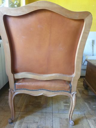 Sillón salón piel sintética marrón
