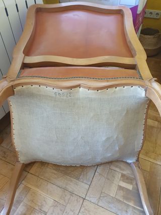 Sillón salón piel sintética marrón