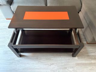Mesa centro madera - naranja