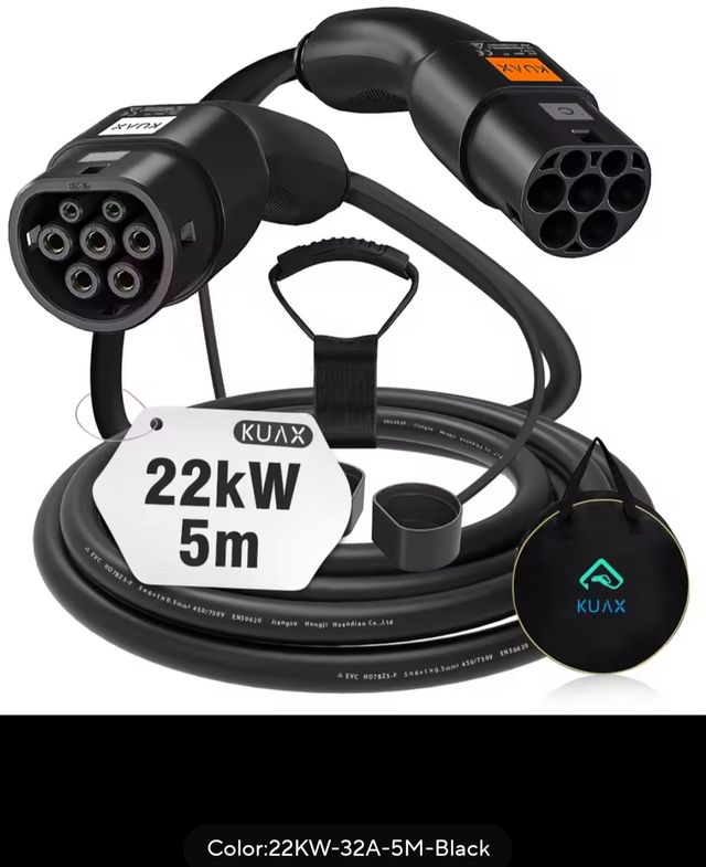 Cable Carga Coche Eléctrico 22kW 5m