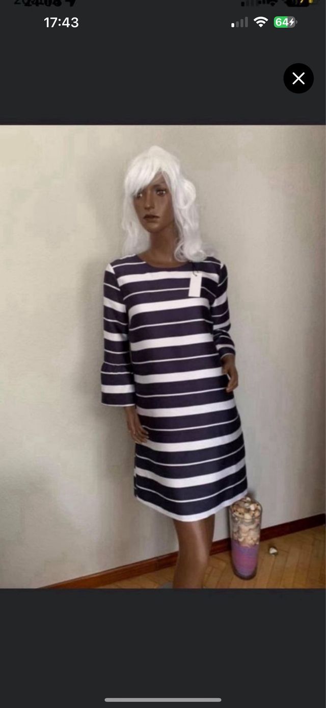 Vestido rayas azul marino-blanco