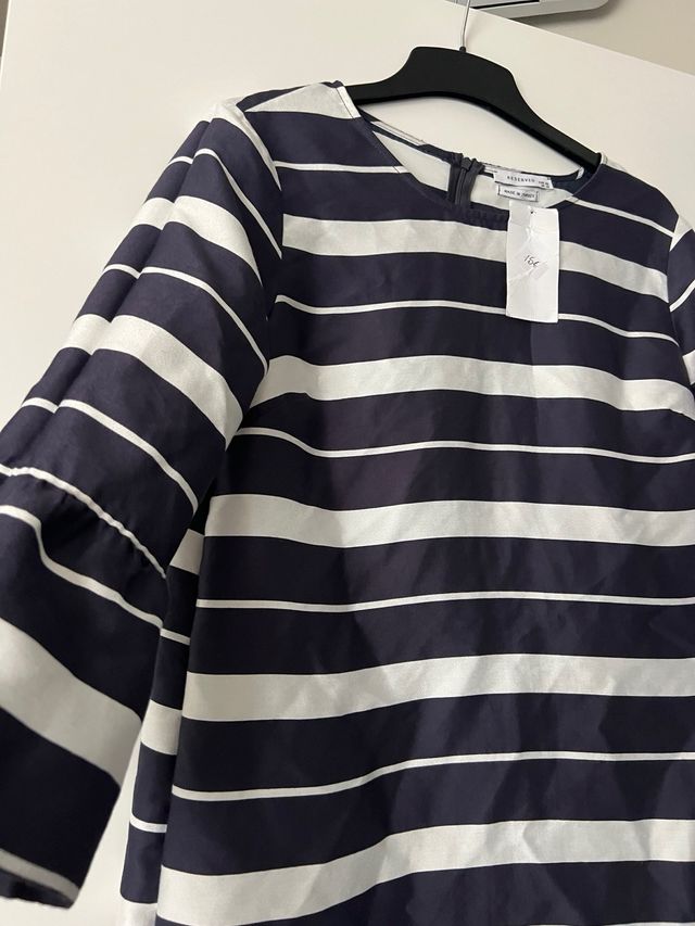 Vestido rayas azul marino-blanco