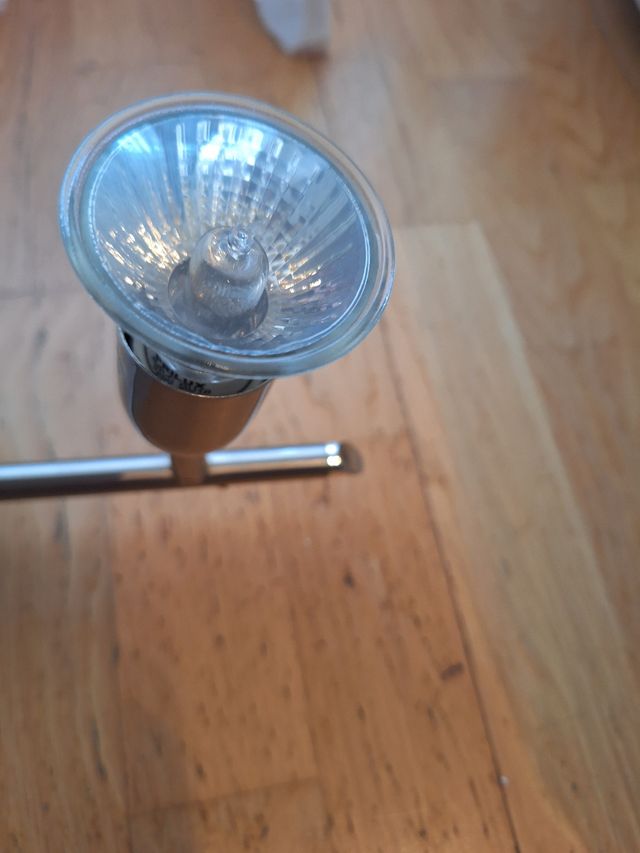 Lampara metalica 2 focos - plata