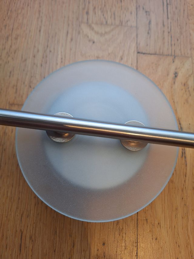 Lampara metalica 2 focos - plata