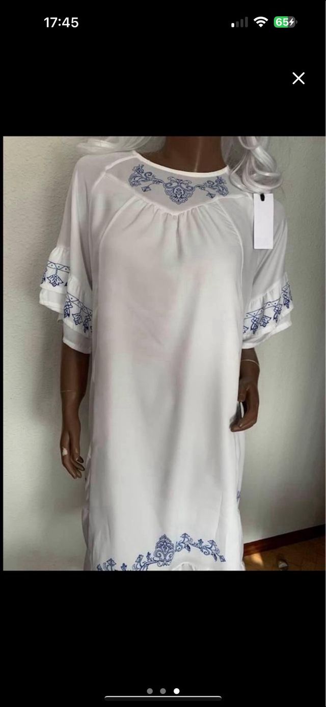 Vestido blanco bordado