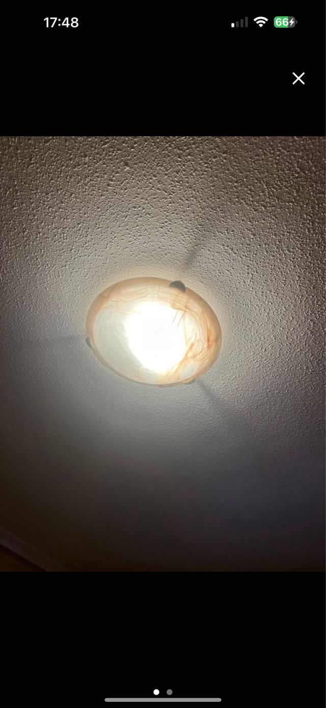 Lámpara de techo - vidrio blanco y marrón