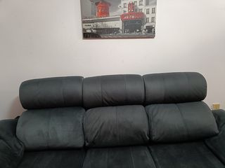 Sofá cama chaiselongue gris oscuro 