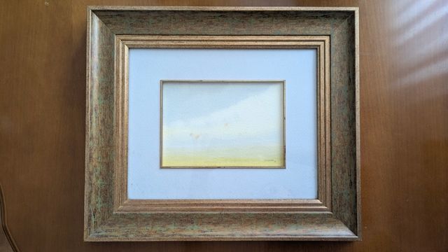 Cuadro paisaje abstracto acuarela