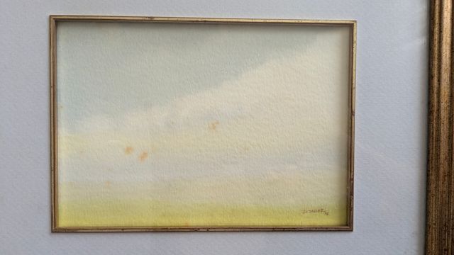 Cuadro paisaje abstracto acuarela