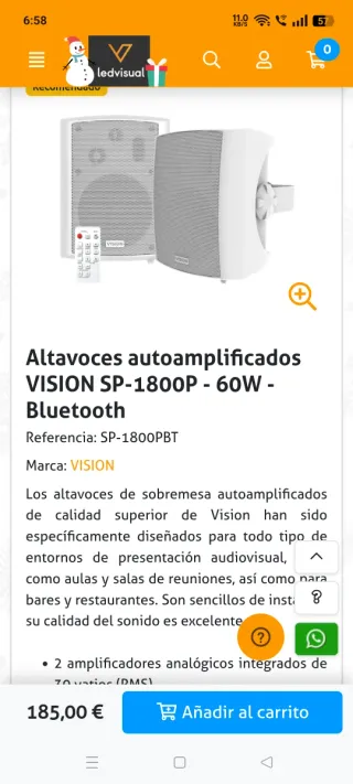 Altavoces Visión SP-1800 P  bluetooth blancos