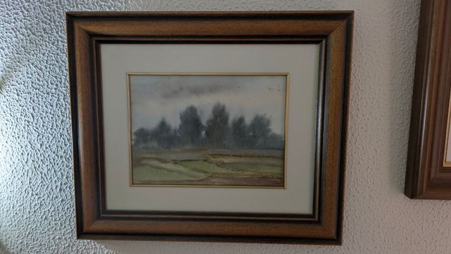 Cuadro paisaje acuarela - Árboles