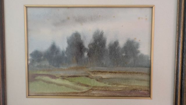 Cuadro paisaje acuarela - Árboles