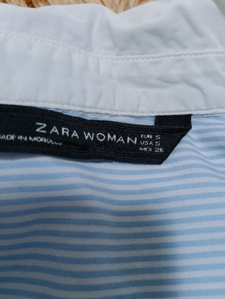 Camisa Zara azul a rayas