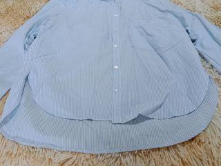 Camisa Zara azul a rayas