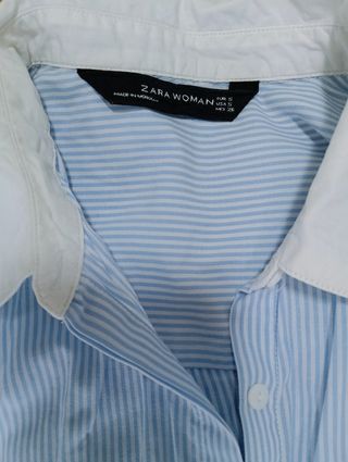 Camisa Zara azul a rayas