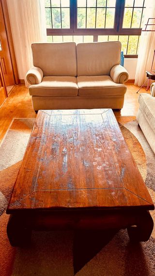 Mesa centro madera maciza 138x86x40cm