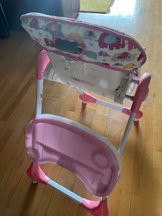 Trona bebé rosa - Elefantes