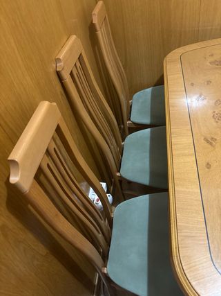 Mesa comedor + 6 sillas madera