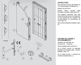 PUERTA EXTERIOR METÁLICA ROBLE 4R