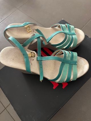 Sandalias plataforma turquesa