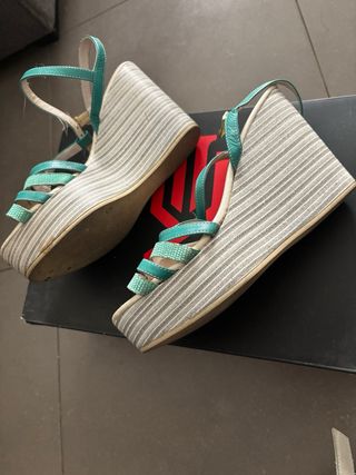 Sandalias plataforma turquesa
