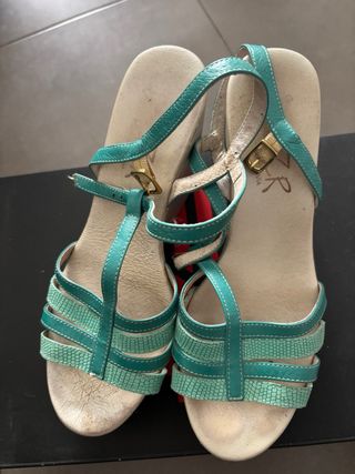 Sandalias plataforma turquesa