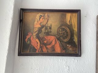 Cuadro Ribera: Mujer hilando