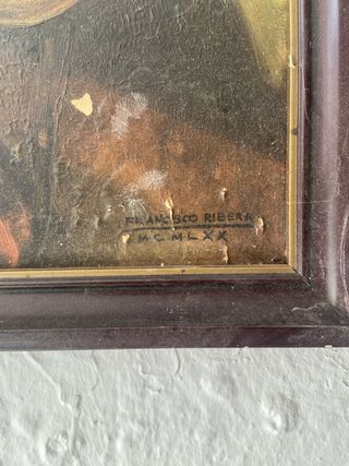 Cuadro Ribera: Mujer hilando