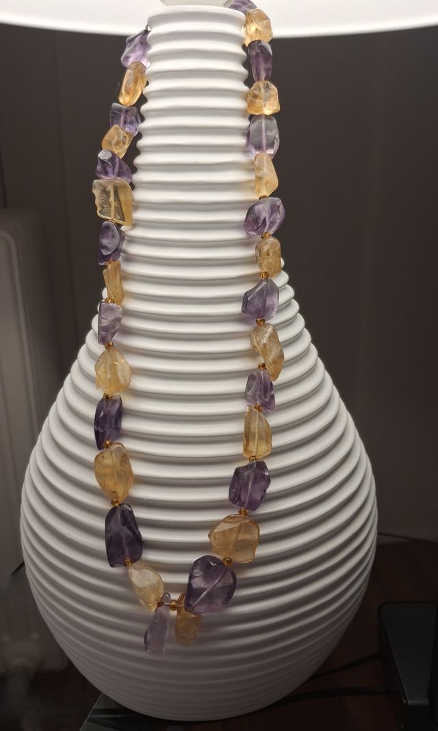 Collar ámbar y amatista