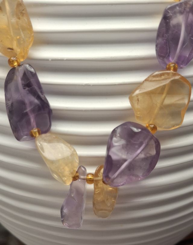 Collar ámbar y amatista