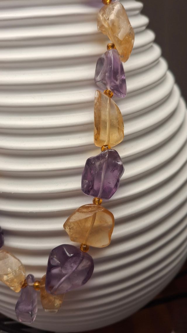 Collar ámbar y amatista