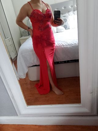 Vestido rojo fiesta largo