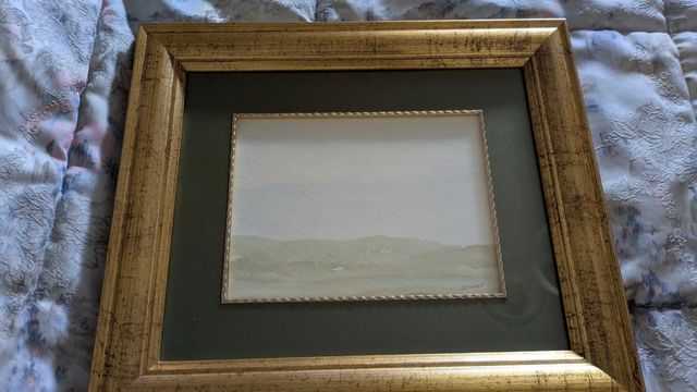 Cuadro paisaje abstracto dorado