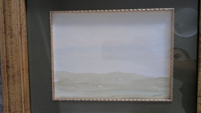 Cuadro paisaje abstracto dorado