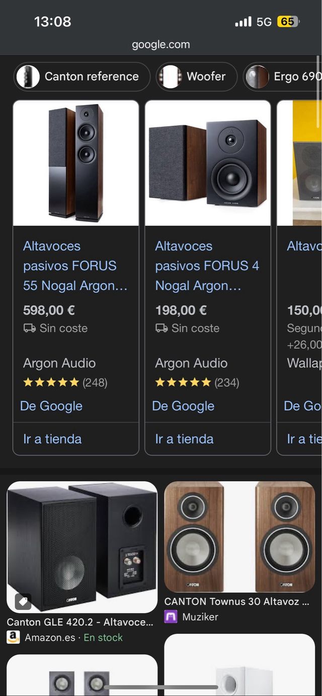 Altavoz Canton gris plata