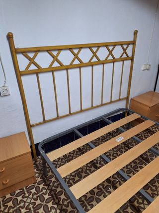 Cabecero cama 135cm metal dorado