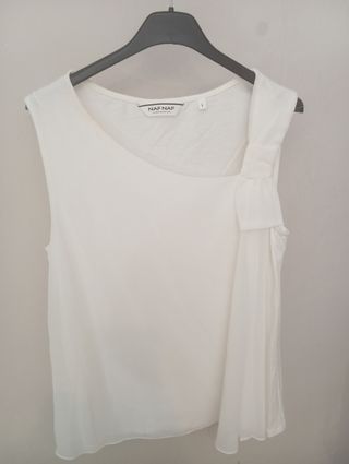 Blusa Naf Naf blanca - Talla L
