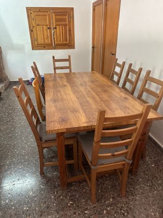 Mesa comedor madera - 8 sillas
