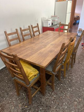 Mesa comedor madera - 8 sillas