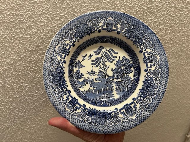 Vajilla inglesa diseño Willow azul y blanco