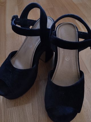 Tacones negros terciopelo - 36