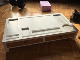 Organizador escritorio blanco-madera