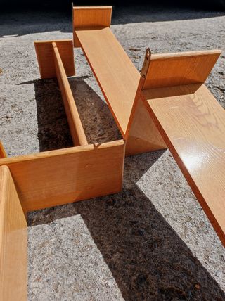 4 baldas madera - estanterías