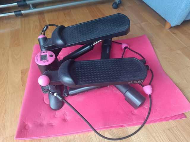 Bicicleta estática plegable + Stepper con bandas