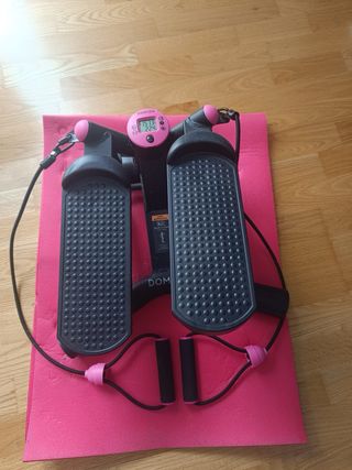 Bicicleta estática plegable + Stepper con bandas 