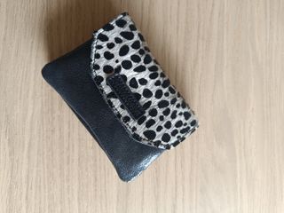 Monedero Caramelo - Piel Negra y Blanca