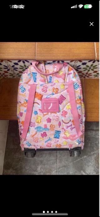 Maleta infantil rosa con ruedas TOUS