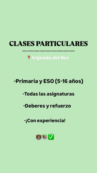 Clases particulares, Arganda del Rey